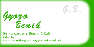 gyozo benik business card